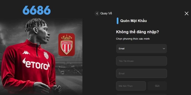 Đặt lại mật khẩu đăng ký đăng nhập 6686 mới