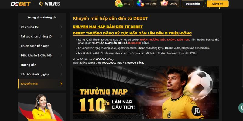 DEBET khuyến mãi và sự kiện hấp dẫn dành cho tất cả người chơi