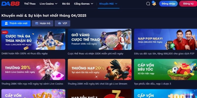 Cách tham gia nhận khuyến mãi DA88