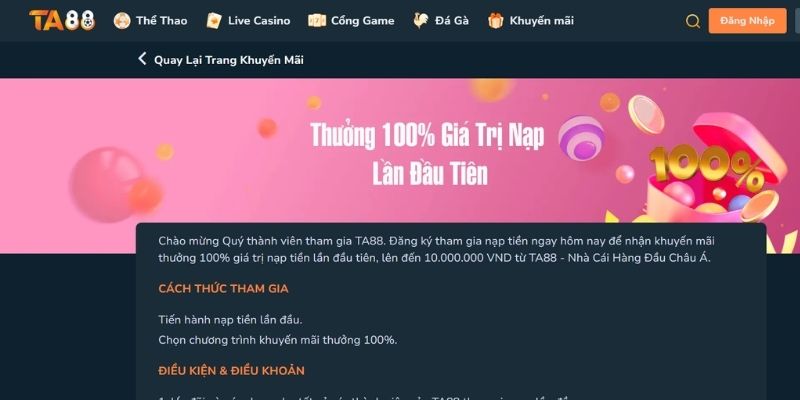 Khuyến mãi chào mừng hấp dẫn
