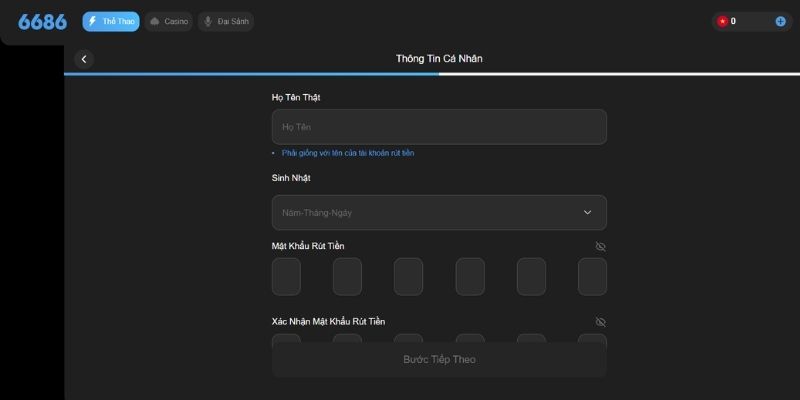 Tạo mật khẩu mới cho tài khoản