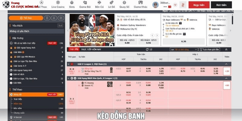 Kèo đồng banh là kèo bóng đá trực tuyến được nhiều cược thủ yêu thích